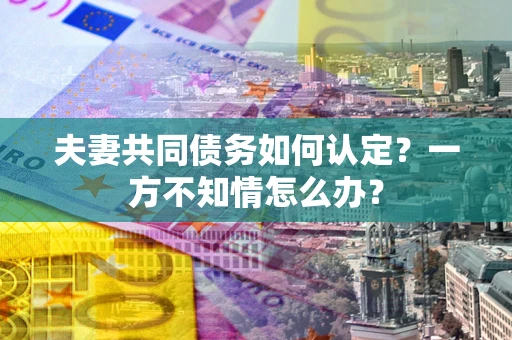 北京夫妻共同债务如何认定？一方不知情怎么办？