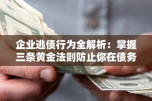 北京企业逃债行为全解析：掌握三条黄金法则防止你在债务乱局中“踩雷”