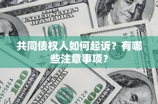 北京共同债权人如何起诉？有哪些注意事项？